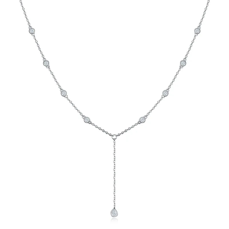 SILVER DIAMONDS NECKLACE